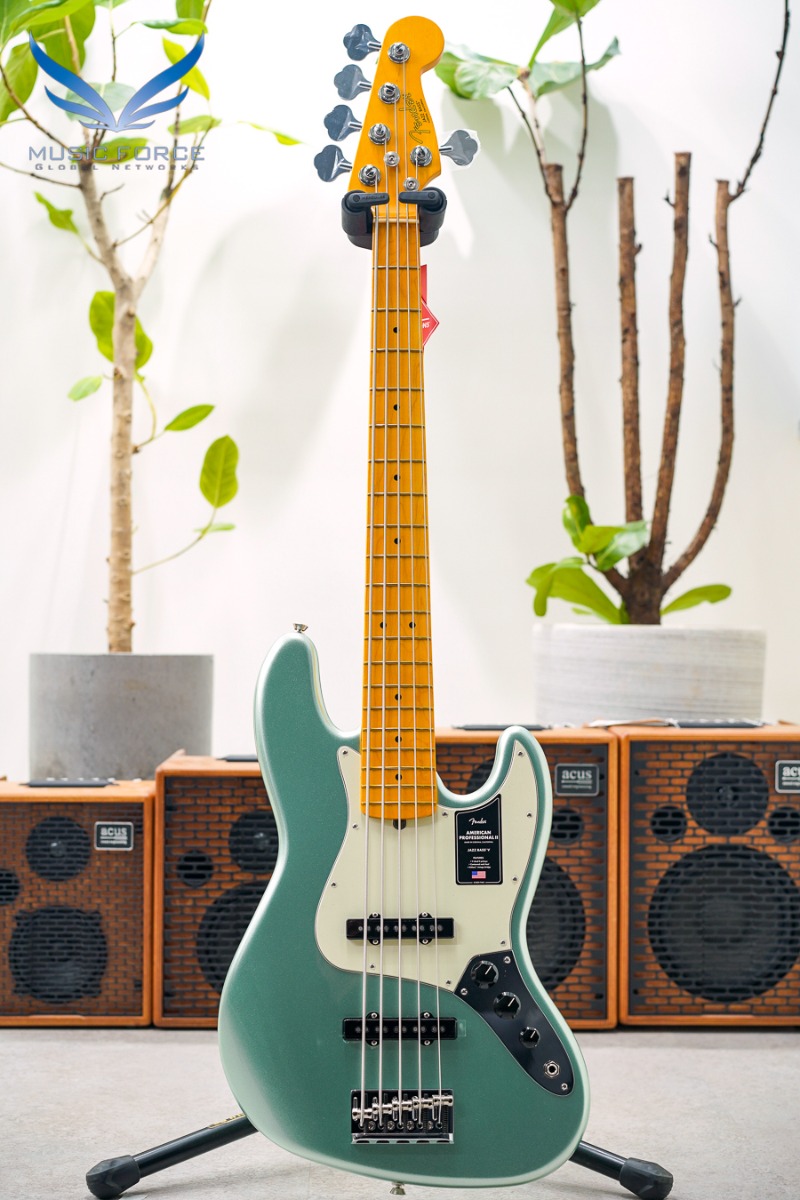 Fender USA American Professional II Jazz Bass V-Mystic Surf Green w/Maple FB (신품) 펜더 아메리칸 프로페셔널 II 재즈 베이스 5현