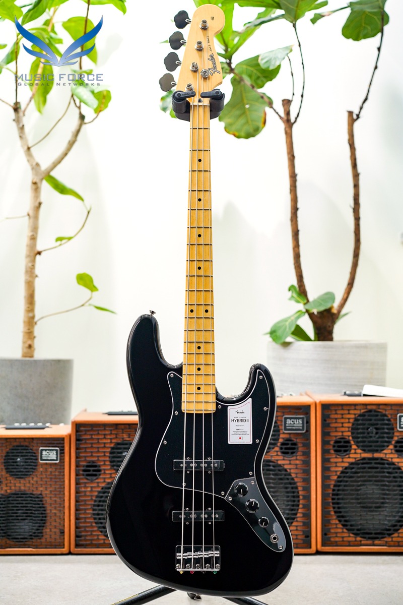 Fender Japan Hybrid II Jazz Bass-Black w/Maple FB (신품) - JD24001652