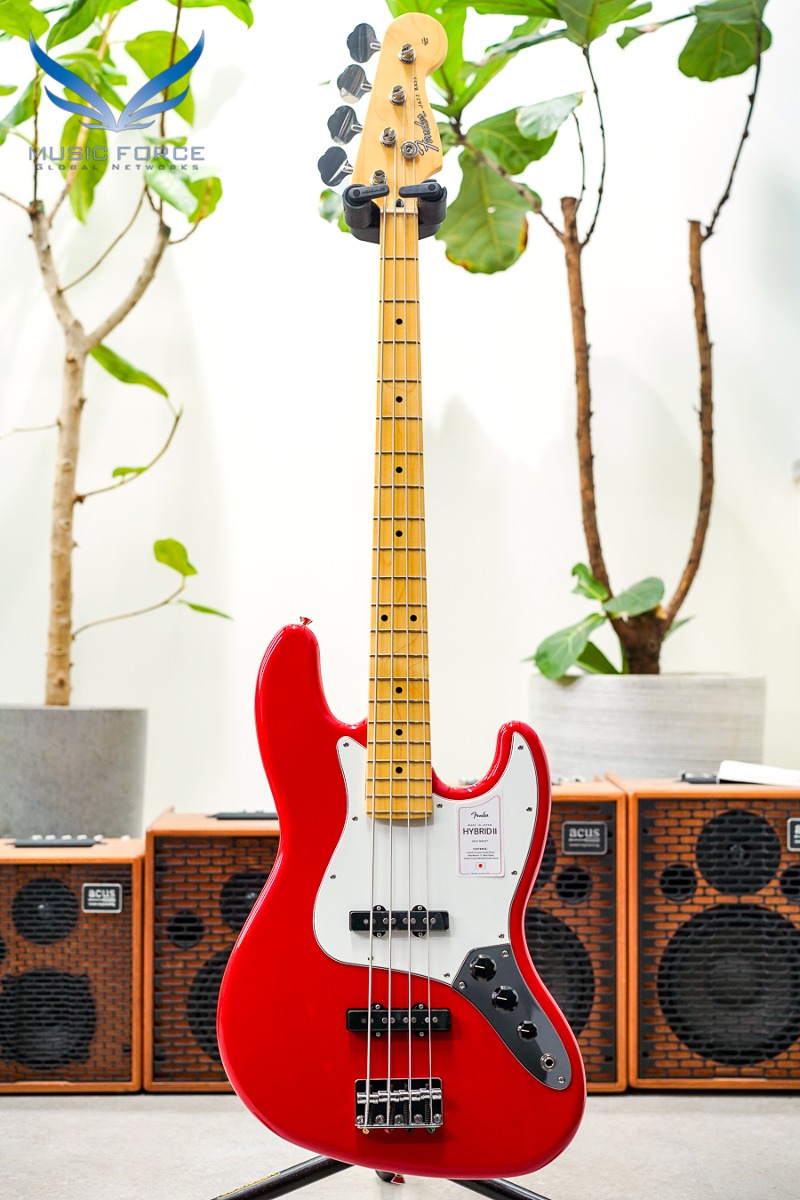 Fender Japan Hybrid II Jazz Bass-Modena Red w/Maple FB (신품) - JD24001695